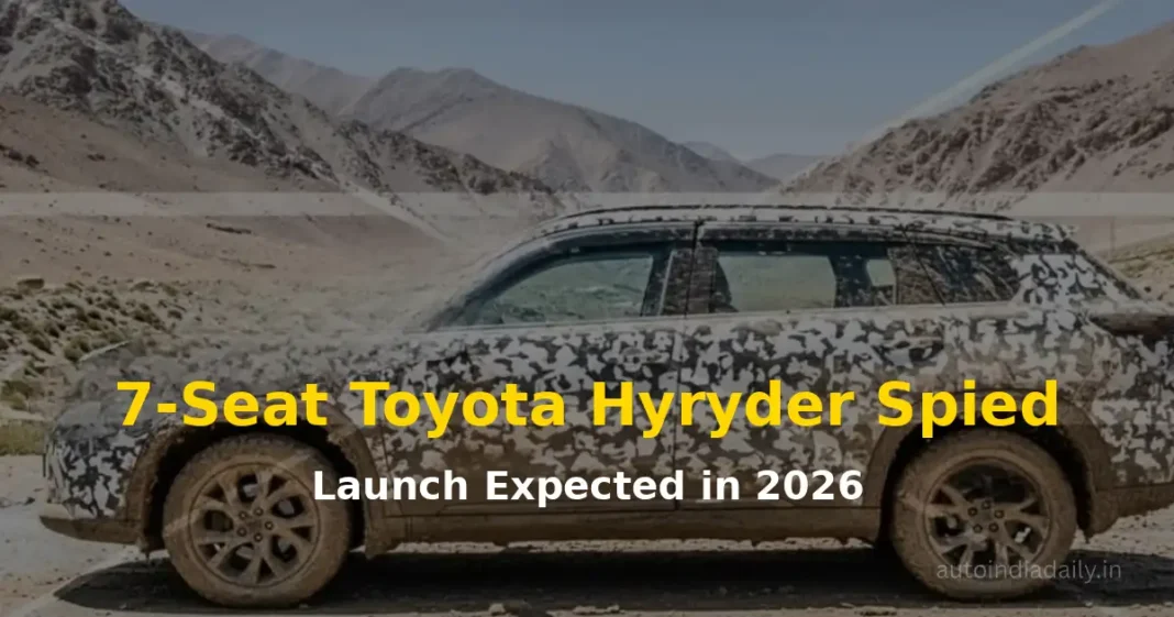 7-Seat Toyota Urban Cruiser Hyryder Spied, Launch Expected in 2026