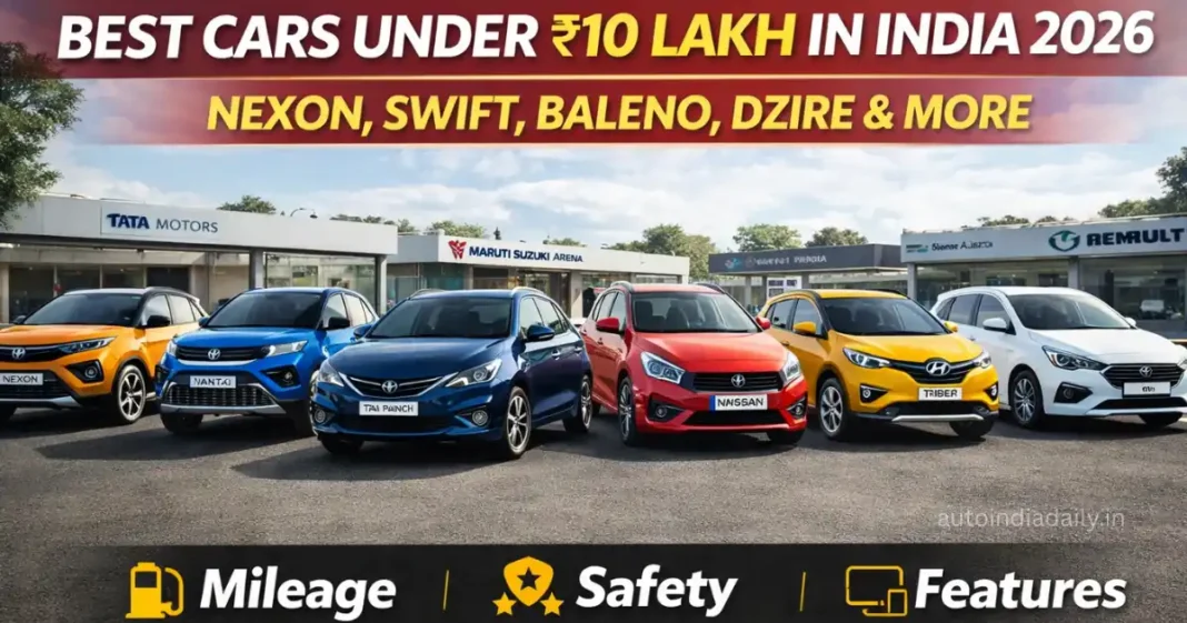 Best Cars Under 10 Lakh in India 2026 – Top 10 Hatchbacks, SUVs & Sedans