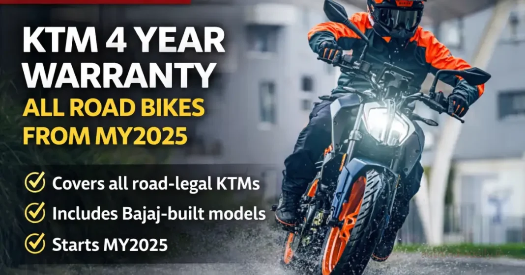 KTM 4 Year Warranty Announced For All Road Bikes From MY2025