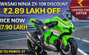 Kawasaki Ninja ZX-10R Discount: ₹2.89 Lakh Off, Price Now ₹17.90 Lakh Kawasaki Ninja ZX-10R Discount: ₹2.89 Lakh Off, Price Now ₹17.90 Lakh