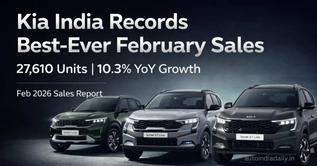 Kia India February 2026 Sales Analysis: Record Volumes, SUVs Drive 10.3% Growth