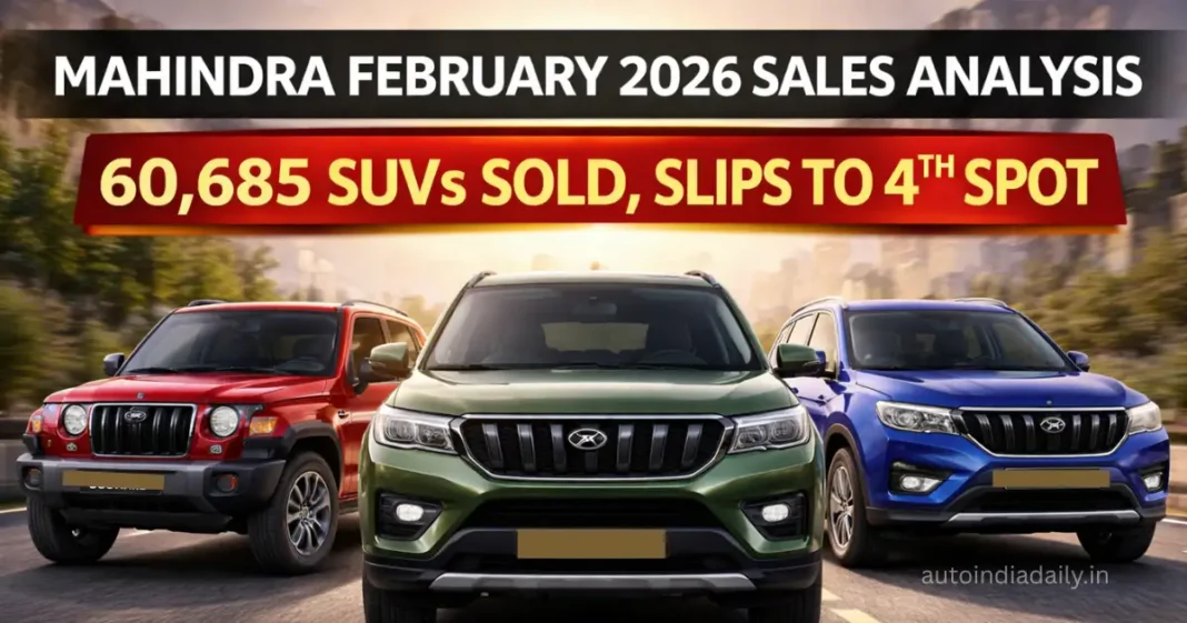 Mahindra February 2026 Sales Analysis: 19% SUV Growth, Slips to Fourth Spot