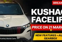 Skoda Kushaq Facelift Price Revealed on March 21 – New Features, Auto Gearbox & Full Details Skoda Kushaq Facelift Price Revealed on March 21