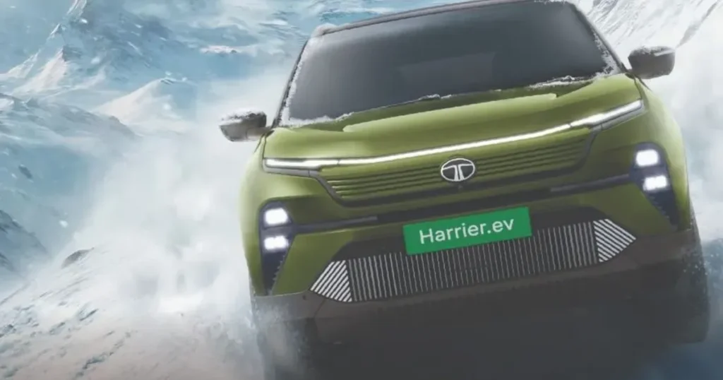 Tata Harrier EV Seaweed Green exterior shade