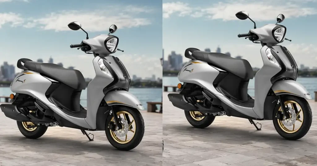 Yamaha Fascino 125 2026 design front and rear view variants colours hybrid scooter India