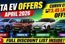 Tata EV Discounts April 2026: Curvv EV Gets Up to ₹3.45 Lakh Off, Full Offer List Inside Tata EV discounts April 2026 Curvv EV Punch Nexon Harrier Tiago offers India