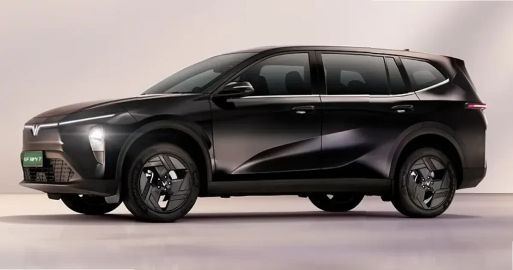 VinFast VF MPV 7 side profile design 19 inch alloy wheels electric MPV India