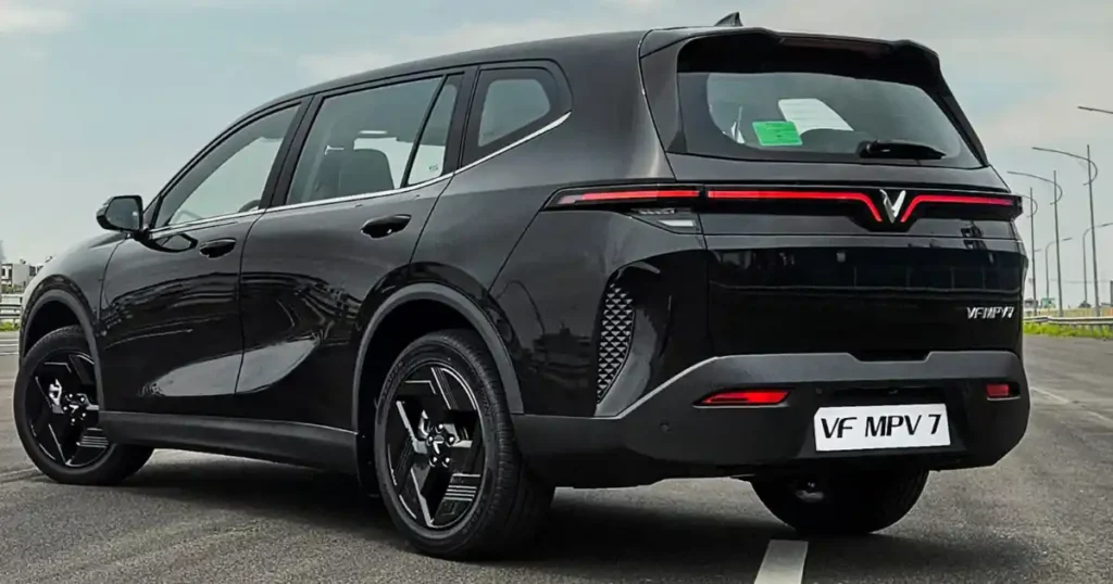 VinFast VF MPV 7 rear design connected LED tail lights electric MPV India