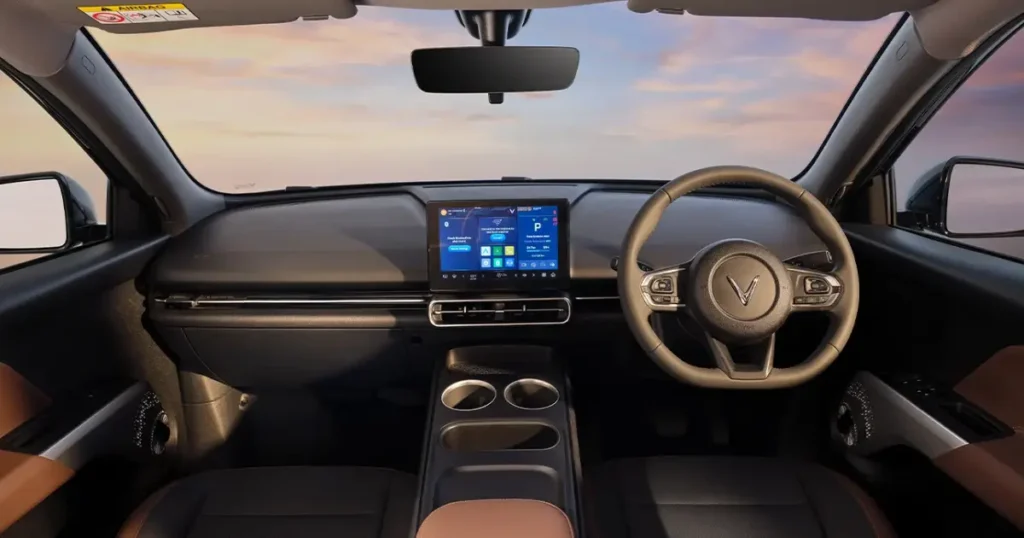 VinFast VF MPV 7 India Launch interior dashboard touchscreen 7 seater EV cabin India