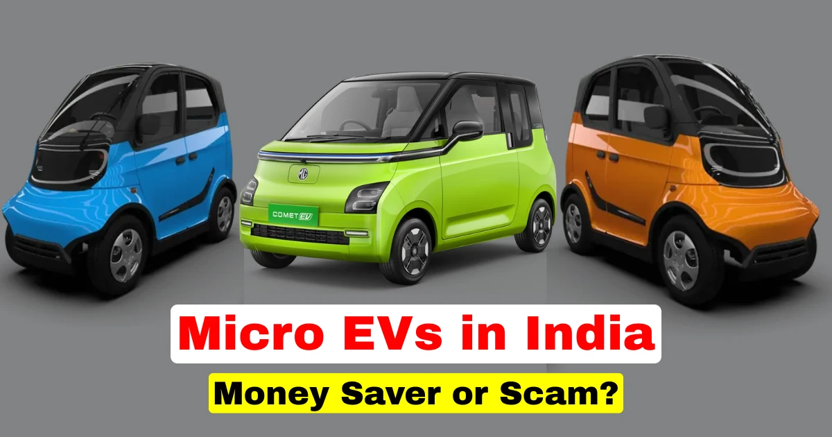 MG Comet EV alongside two seater micro electric cars illustrating user options for Micro EVs in India